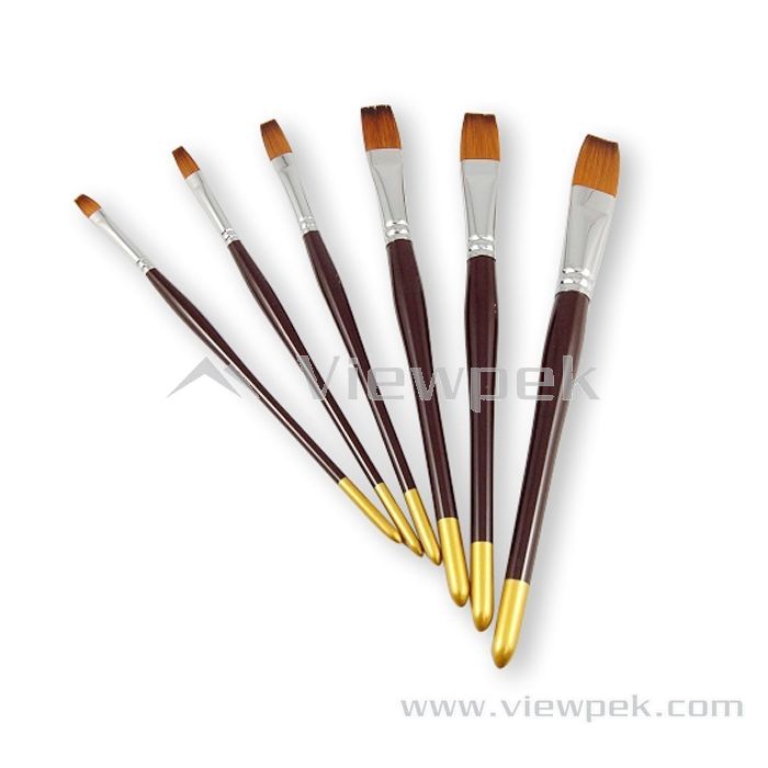  Synthetic Watercolor Brushes - Flat- A0015F-1