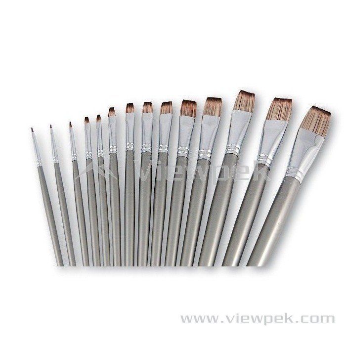  Synthetic Oil&Acrylic Brushes - Flat- A0110B