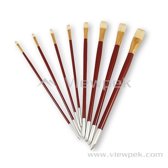  Chongking Bristle Oil&Acrylic Brushes - Flat- A0101H-1