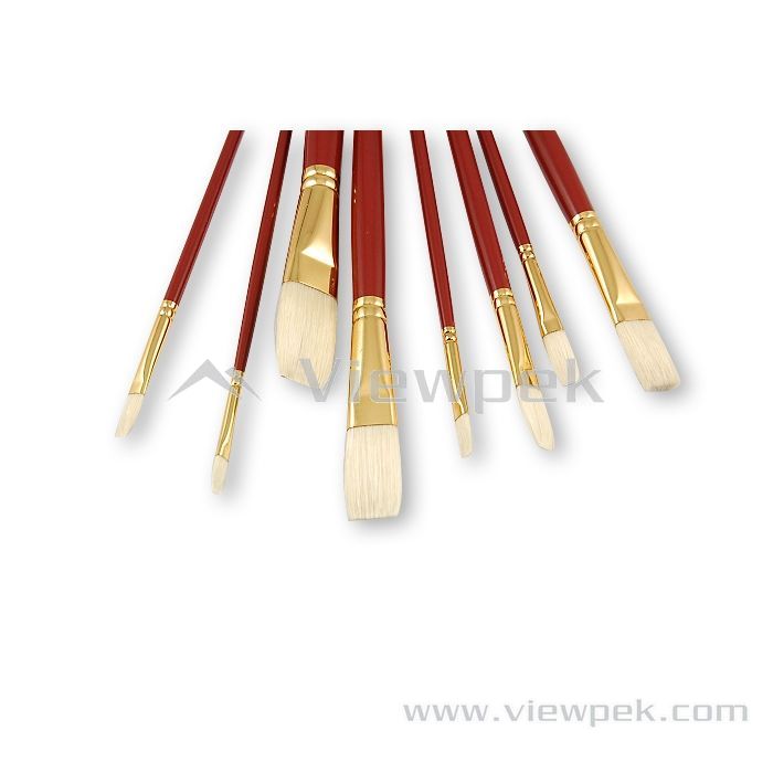  Chongking Bristle Oil&Acrylic Brushes - Flat- A0101H