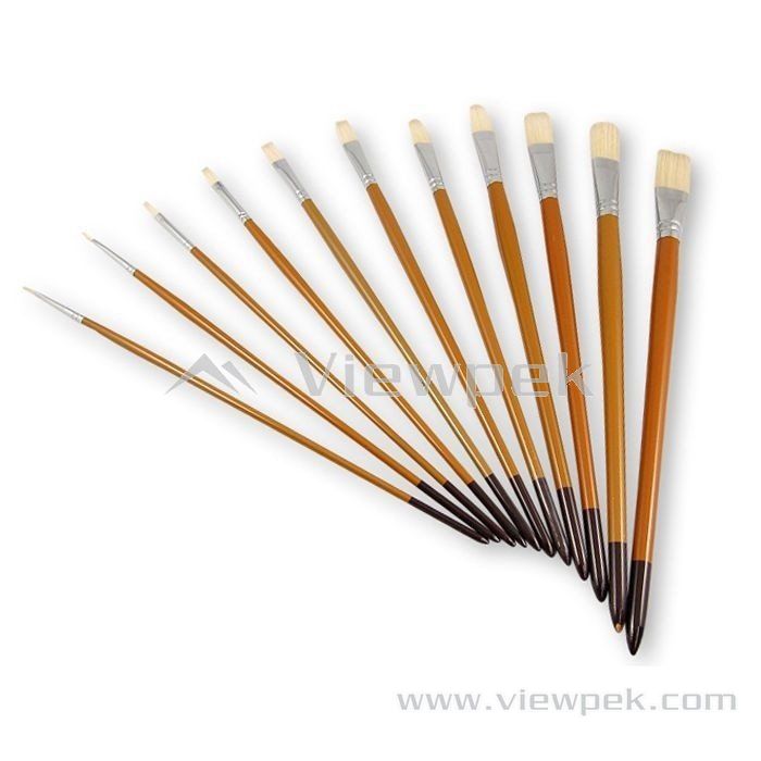  Chongking Bristle Oil&Acrylic Brushes - Flat- A0101E-1