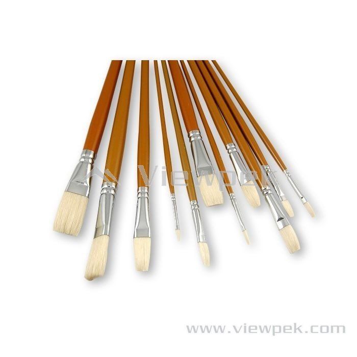  Chongking Bristle Oil&Acrylic Brushes - Flat- A0101E
