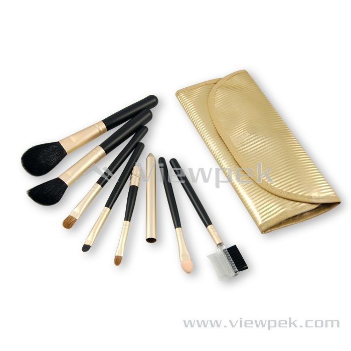  Makeup Brush Kit(( Champagne gold ferrule))- M2008C